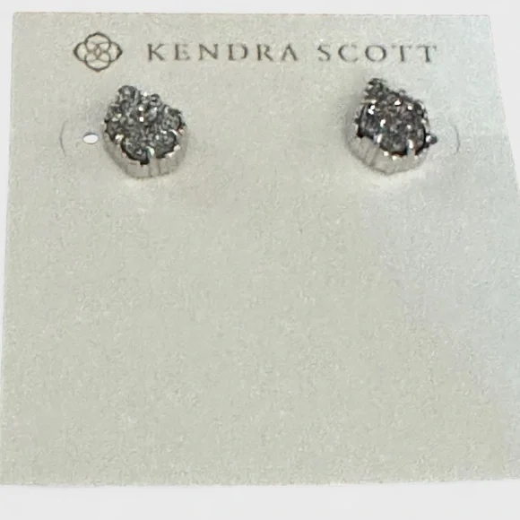 Kendra Scott-Rhodium Platinum rhodium Earrings NWT-Tessa Drusy - Picture 2 of 6